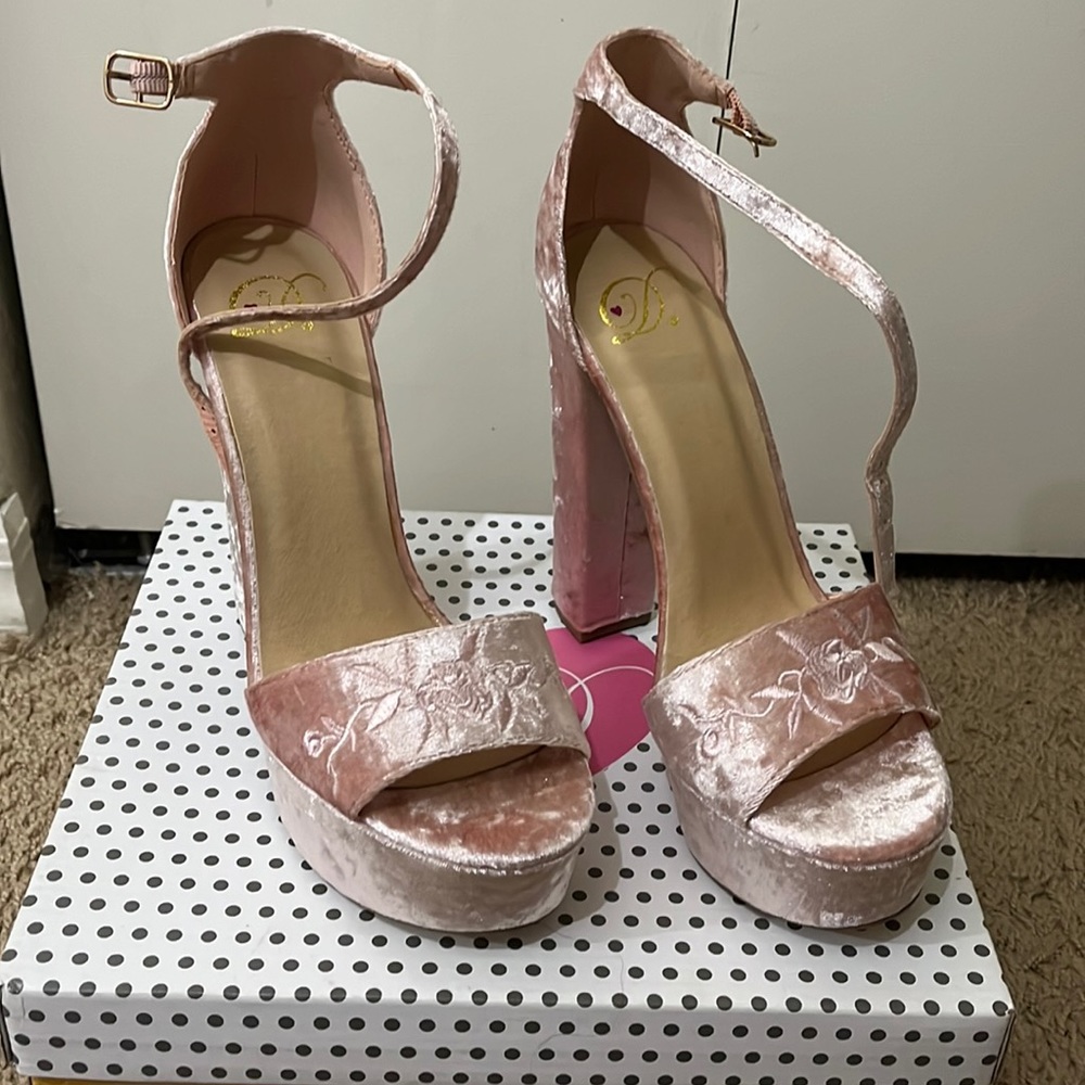Pink Velvet Heels